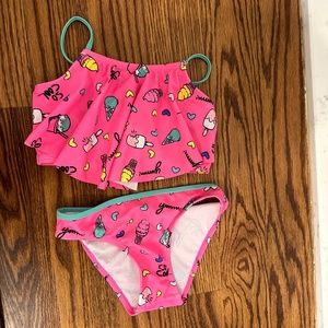 Bonnie Bianca pink 2 piece swim ice cream set size 6/6x